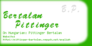 bertalan pittinger business card